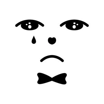 Sad facial expression. Crying face with melancholy emotions. Tears dripping. Stock Illustration