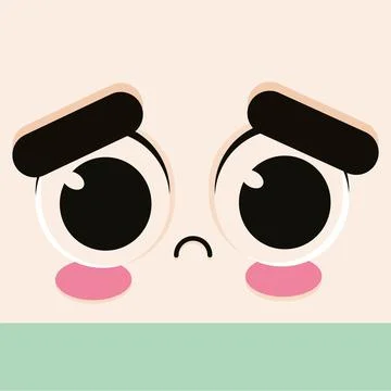 Sad facial expression Stock Illustration