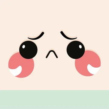 Sad facial expression Stock Illustration