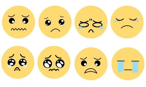 Sad facial expression Ilustración de archivo