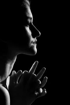 Sad female silhouette Stockfoto's