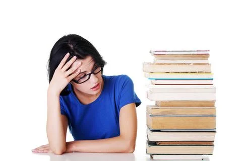 Sad female student with learning difficulties Sad female student with lear... 写真素材