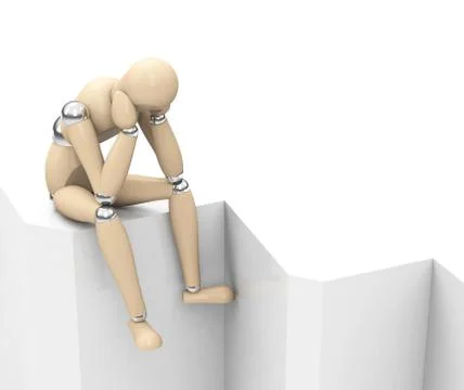 The sad figure Stock Illustration