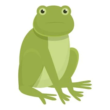 Sad frog icon cartoon vector. Cute green Illustrazione stock