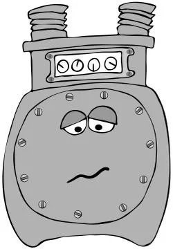 Sad gas meter Stock Illustration