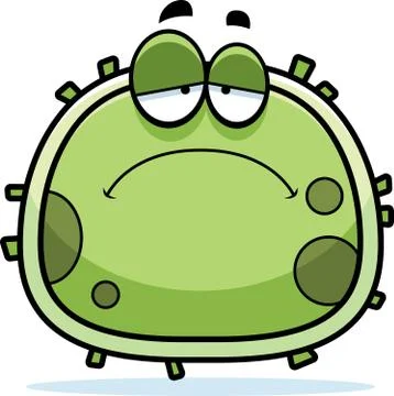 Sad germ microbe Stock Illustration