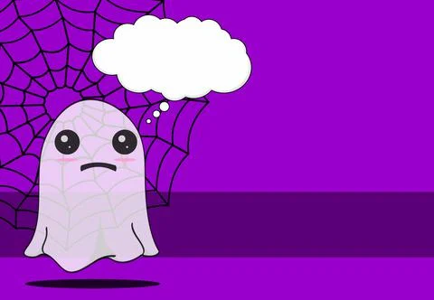 Sad ghost cartoon background Stock Illustration