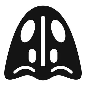Sad ghost floating black icon with tears Stock Illustration