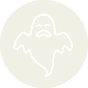 Sad ghost round graphic icon illustration Stock Illustration