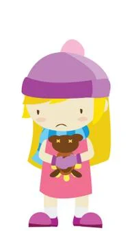Sad girl Illustrazione stock