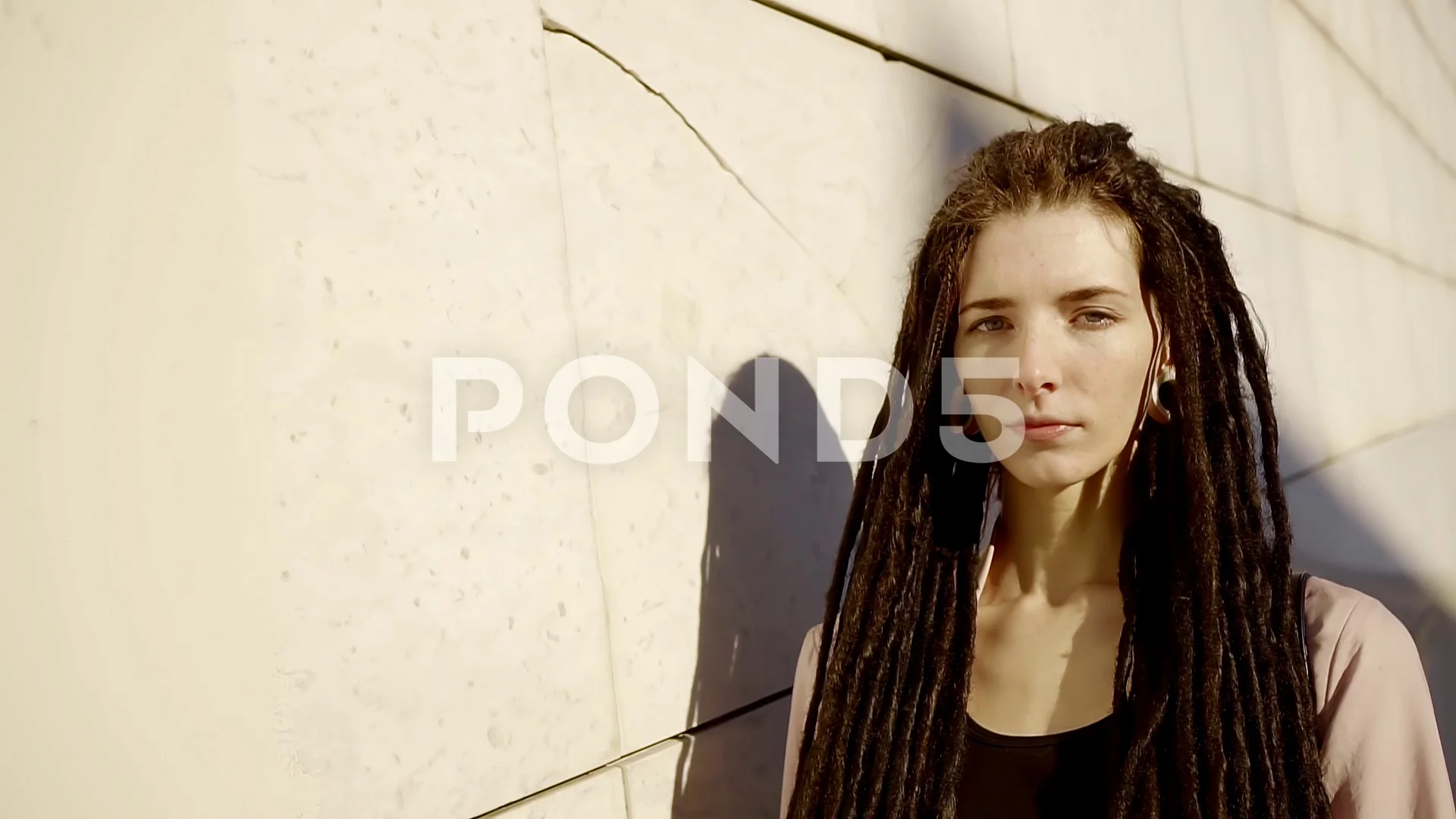 Sad Girl With Long Black Dreadlocks And Stock Video Pond5