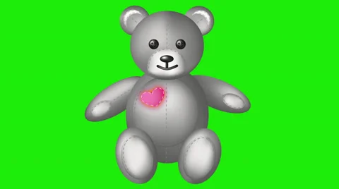 Sad Grey Bear Gets Happy 4K Ultra HD Stockbeeldmateriaal 23331094
