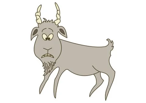 Sad grey goat Stock Illustration