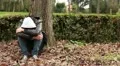 Sad guy at park HD Footage