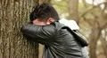 Sad guy at park HD Footage