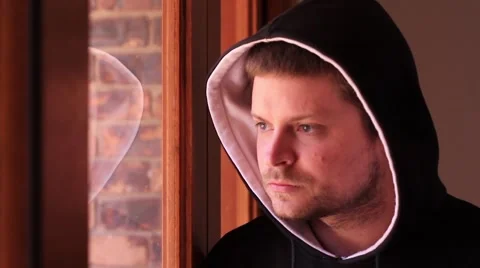 Sad Hooded Man 库存影片 40257007