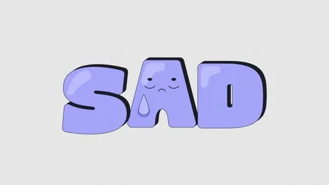 Sad internet reaction 2D animation Stock Footage 338325324