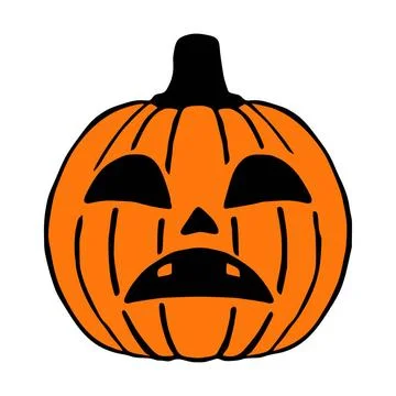  Sad Jack O Lantern hand drawn art, halloween pumpkin isolated Sad Jack O ... Stock Photos
