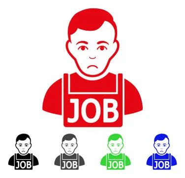 Sad Jobless Vector Icon Stock Illustration