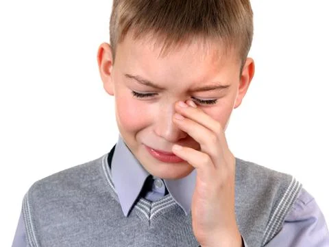 Sad Kid weeps Foto stock