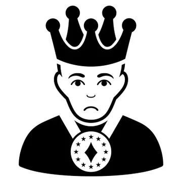 Sad King Black Icon Stock Illustration