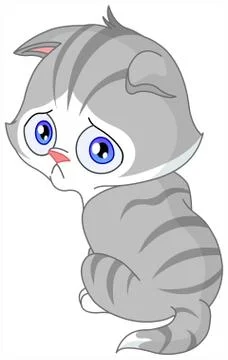 Sad kitten Illustrazione stock