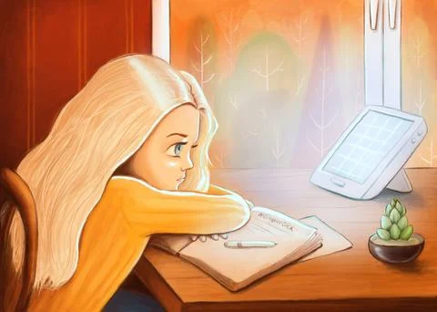 SAD Lamp Stock Illustration