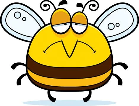 Sad little bee Stock Illustration