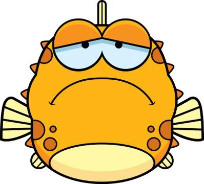 Sad Little Blowfish Stock Illustration