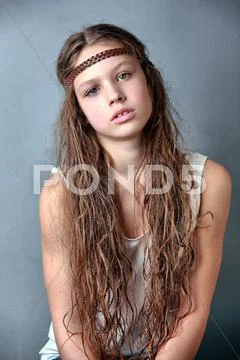 Sad little girl Stock Photos
