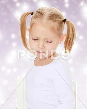 Sad little girl Stock Photos
