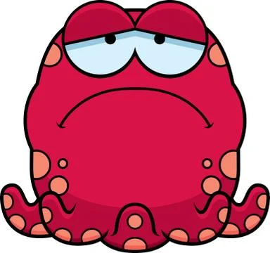 Sad Little Octopus Stock Illustration