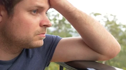 Sad Looking Man 库存影片 40273484