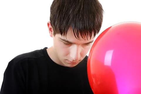 Sad Man with a Balloon Stock Photos