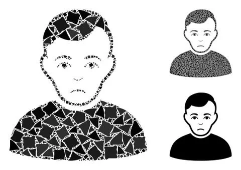 Sad man Composition Icon of Trembly Elements 库存插图