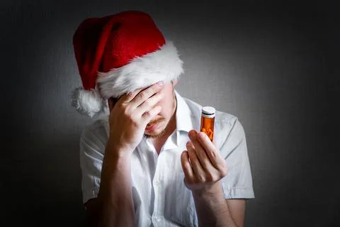 Sad Man get a Side Effect Stock Photos