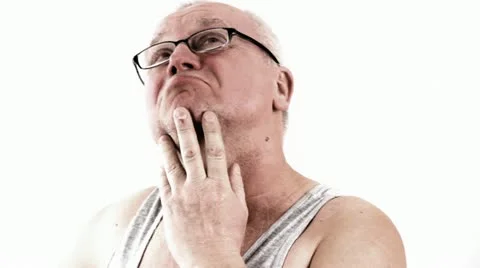 Sad man. Human despair. Depression. White background. Stock Footage 10864554