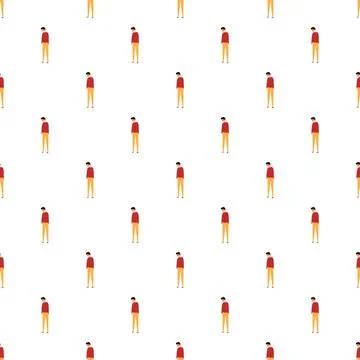 Sad man illustration seamless repeating pattern イラスト素材