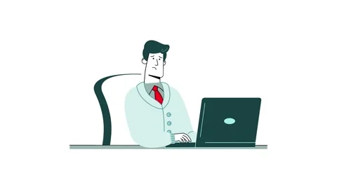 Sad man with laptop Stock Footage 167800562