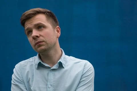 Sad man looking away. Stock Photos