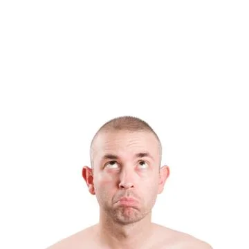 Sad man looking up Stock Photos