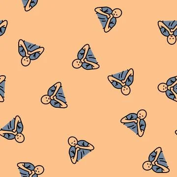 Sad man mood vector seamless pattern Stock Illustration