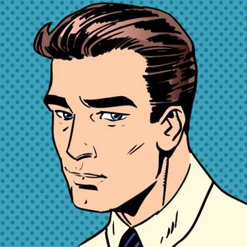 Sad man not smiling Stock Illustration