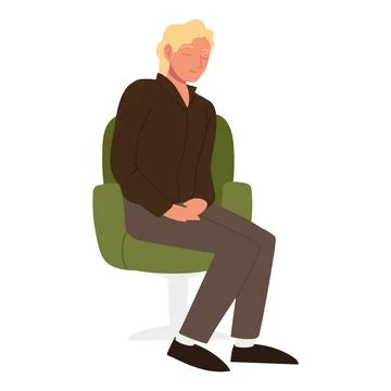 Sad man sitting Stock Illustration