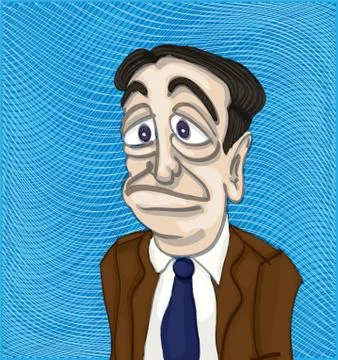 Sad man in a suit Stock Illustration
