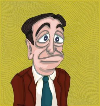 Sad man in a suit Stock Illustration