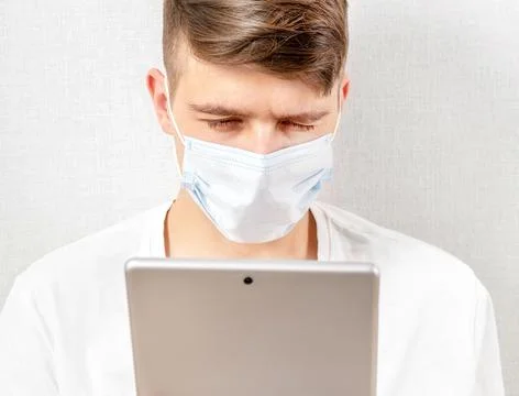 Sad Man with a Tablet Computer Stock Photos
