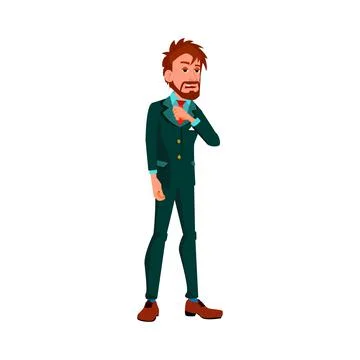 Sad man telling about boring work cartoon vector Stock Illustration