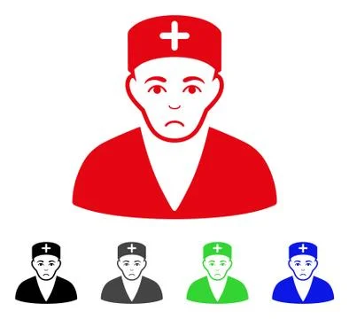 Sad Medic Vector Icon Stock Illustration