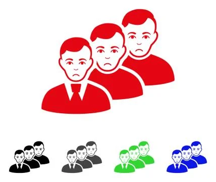 Sad Men Queue Vector Icon Stock Illustration